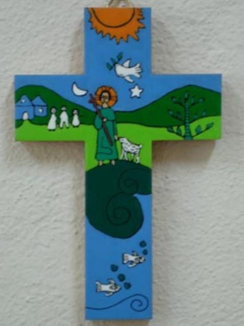 Holzkreuz Jesus als Hirte by MacaMex MA-22010 color multicolor