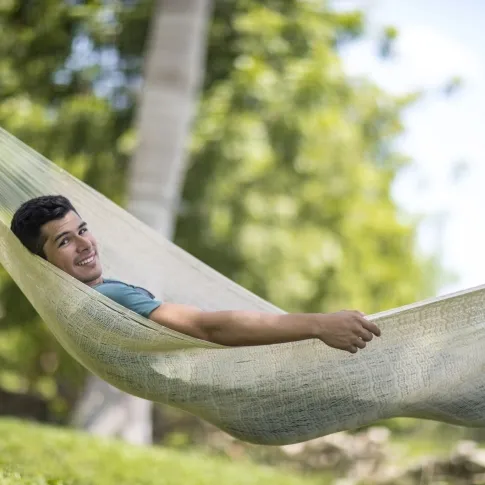 Mexikanische Netzh&auml;ngematte Single grande natural white by MacaMex MA-00110 color natur / beige