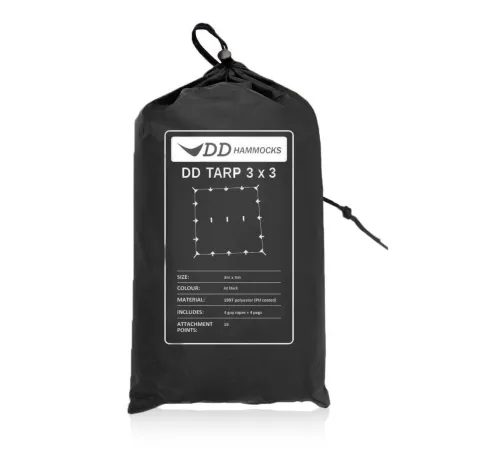 DD Tarp 3 x 3 Jet black schwarz Regendach by DD Hammocks MA-21320 color schwarz