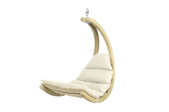 Swing chair creme-Schwebestuhl aus Holz mit Kissen by Amazonas AZ-2020440 color creme