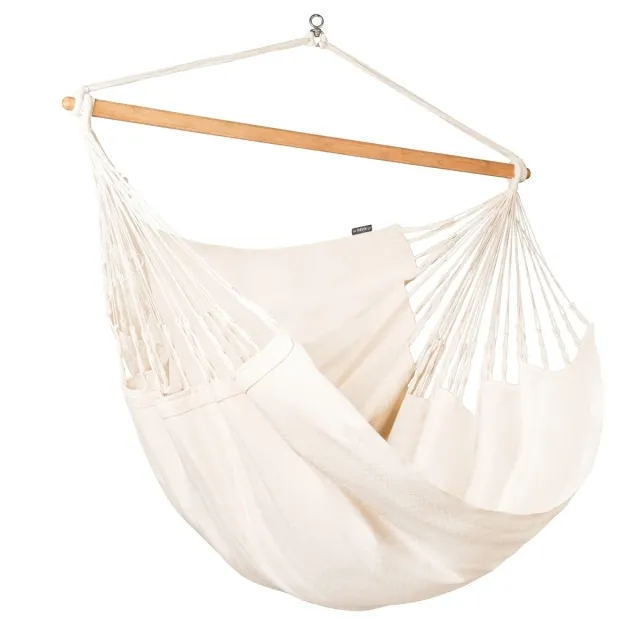 Habana Latte-Hängestuhl Kingsize aus Bio-Baumwolle natur weiß by La Siesta LS-HAL21-X1 color weiss