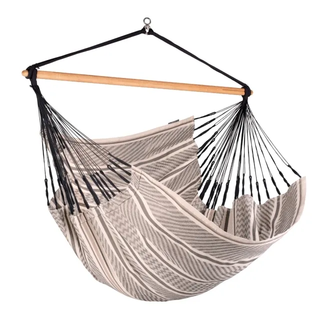 Habana Zebra - Hängestuhl Kingsize aus Bio-Baumwolle by La Siesta LS-HAL21-19 color Grau / Silber