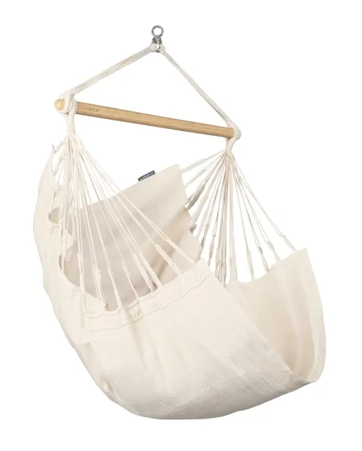 Habana Latte Basic - Hängestuhl Biobaumwolle natur weiß by La Siesta LS-HAC14-X1 