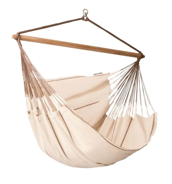 Habana Bio Lounger nougat - Hängestuhl aus Biobaumwolle beige by La Siesta LS-HAL21-1 color beige