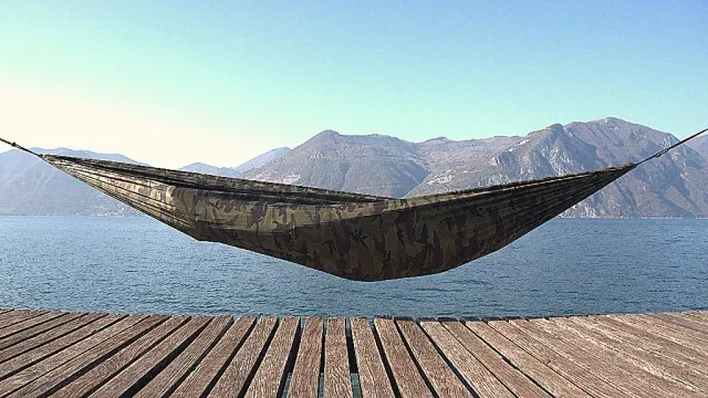 Hängematte CAMOmit Karabiner by Bushmen BU-1HAZENCAMOWC color camouflage