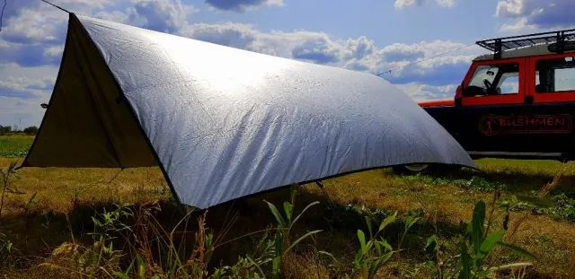 THERMO - Tarp™ 3 x 2 m grün mit 14 Fixierungspunkten by Bushmen BU-1THATARP2X3 color grün