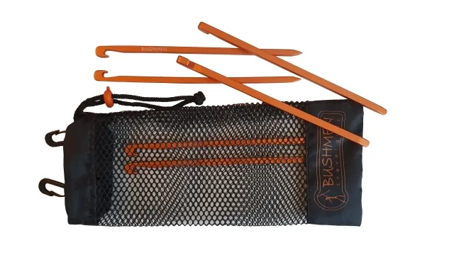 Ultraleichte Heringe speziell für harte, steinige Böden 6 Stück by Bushmen BU-ULNLPG10g6pc color orange