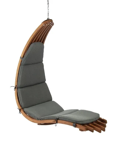 Wave Hängestuhl Holz mit Kissen grau grafit witterungsbeständig by Jag JA-054571-OLD color Grau / Silber